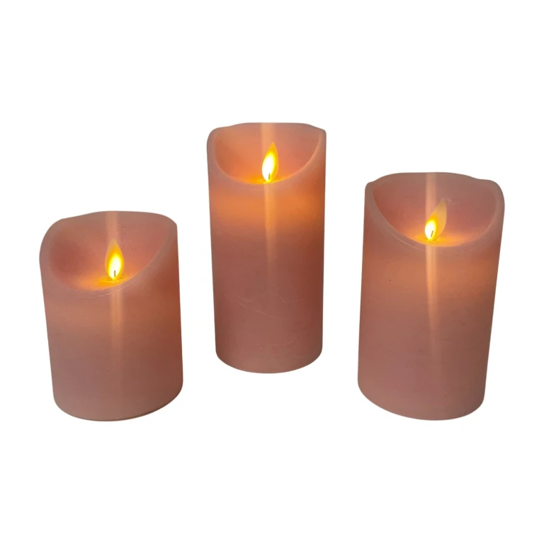 LED-kynttilät pinkki - 3 kpl setti