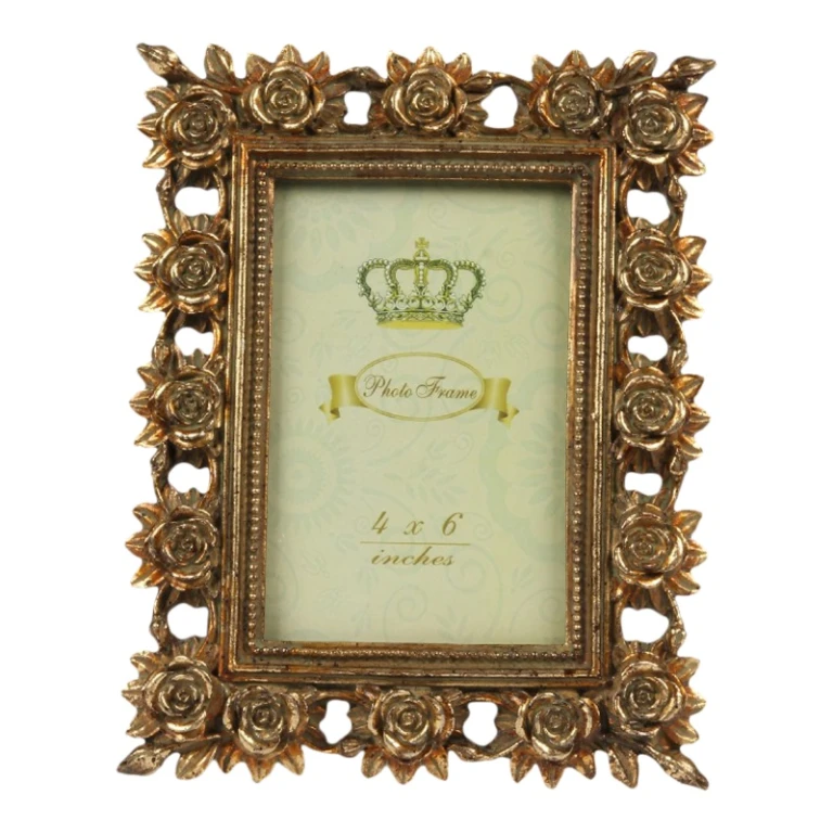 Kuvakehys 10x15 cm - kulta - tekohartsia - suorakulmainen
