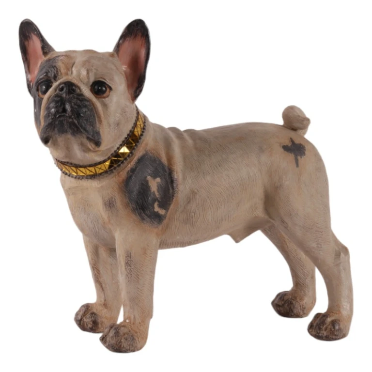 Koira-patsas Ranskanbulldoggi - ruskea - 32 cm