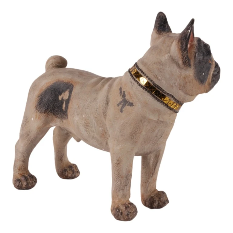 Koira-patsas Ranskanbulldoggi - ruskea - 32 cm