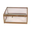 Korukappaleiden säilytyslaatikko 11 x 9 x 4,5 cm - kulta - messinki ja lasi