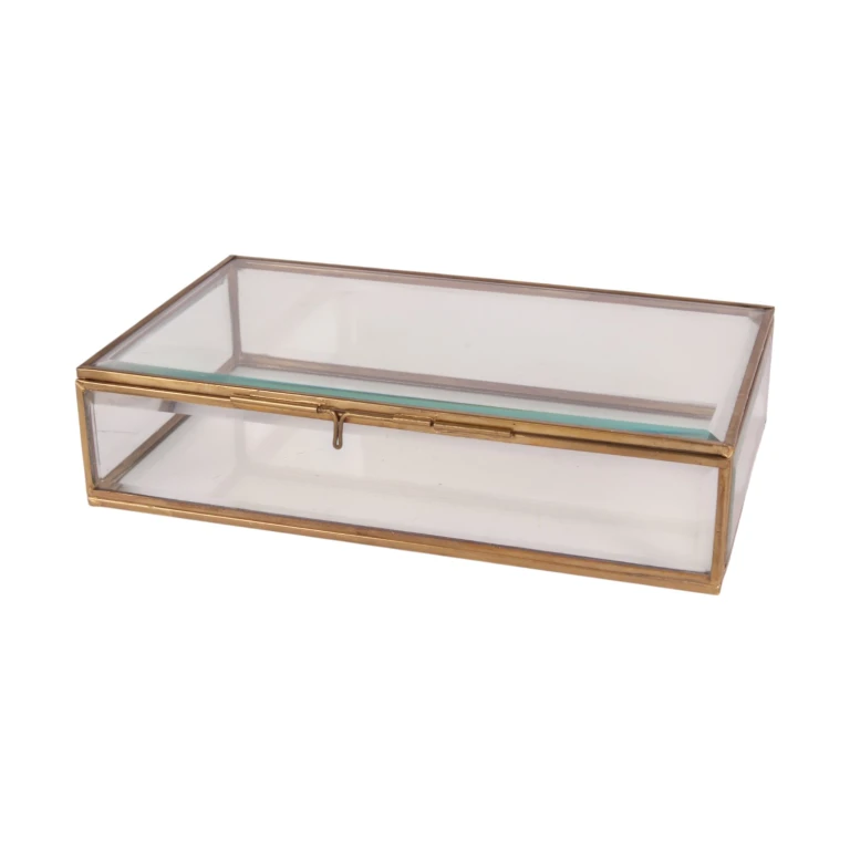 Korurasia 22,5 x 14 x 5,5 cm – kulta – messinki ja lasi