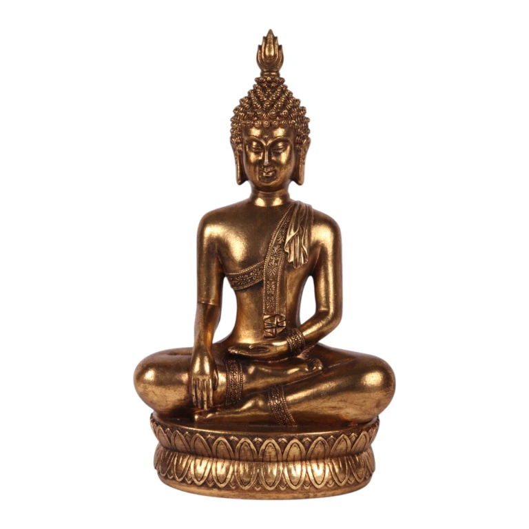 Buddha-patsas - kulta - 33 cm - taidehartsista