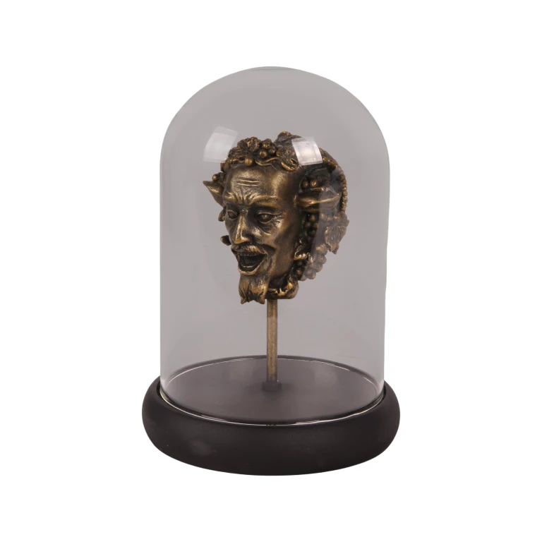 Bacchus-figuuri lasikupin kanssa - kulta - 23 cm - taideharsosta