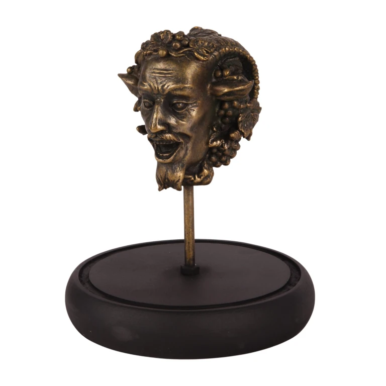 Bacchus-figuuri lasikupin kanssa - kulta - 23 cm - taideharsosta