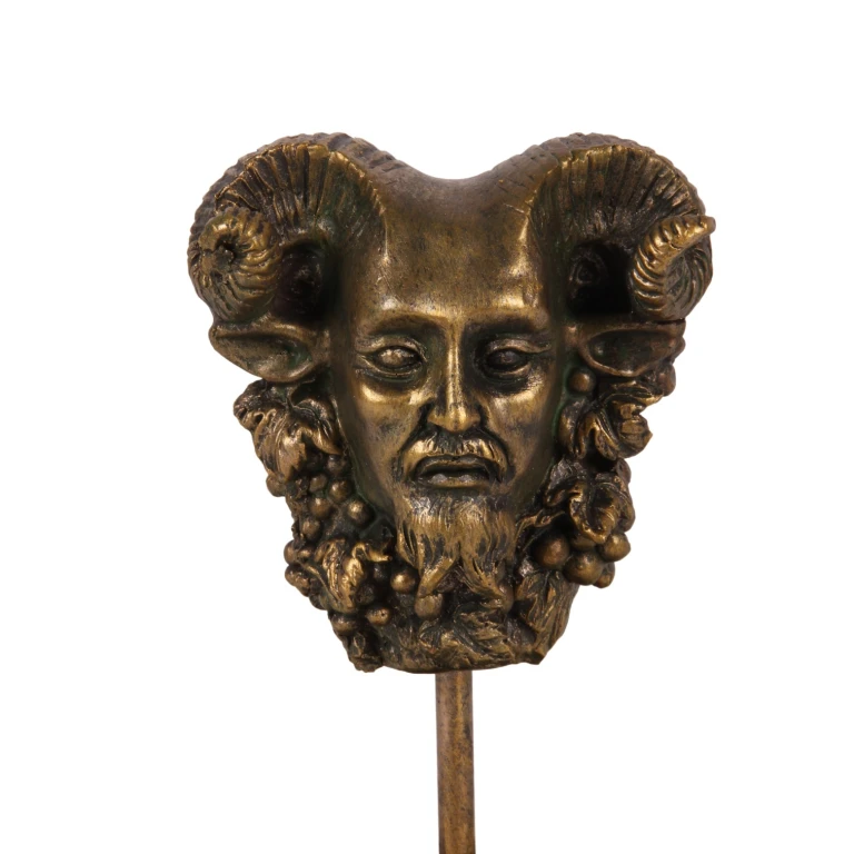 Bacchus-patsas lasikupin alla – kulta – 23 cm – taidehartsia