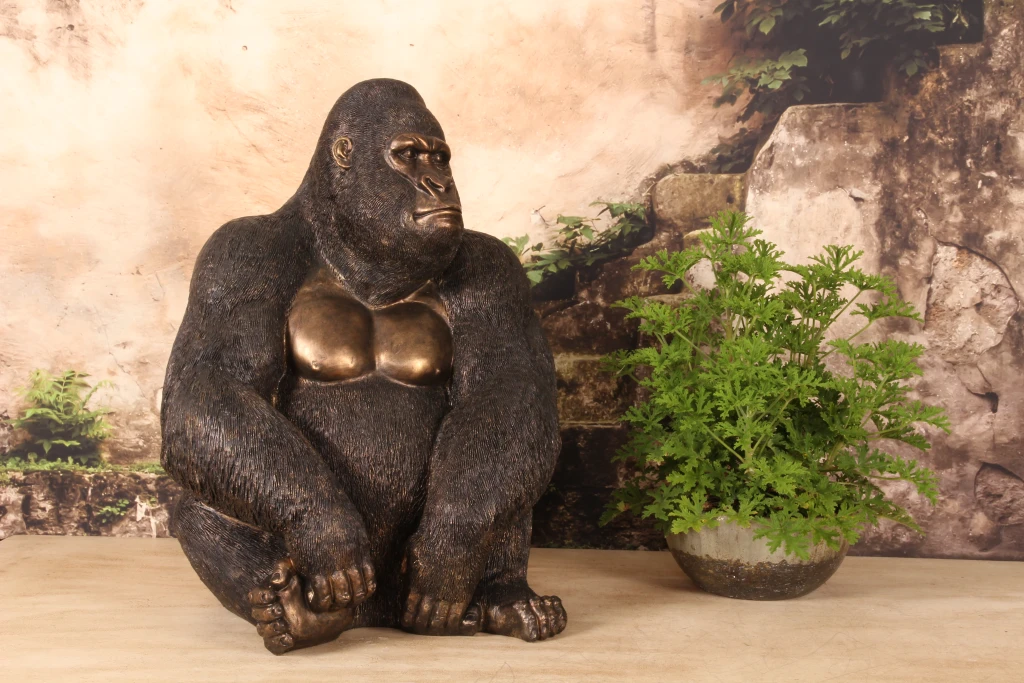 Gorilla-patsas - kulta - 61 cm