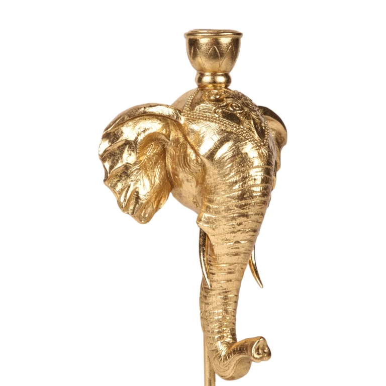 Elefantti-kynttilänjalka - 35,5 cm - kulta - tekohartsia