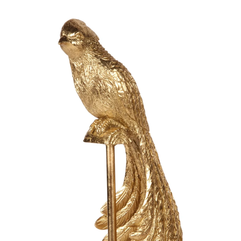 Linnun patsas jalustalla – kulta – 49 cm
