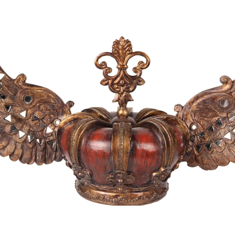 Kruunu jalustalla – punainen/kultainen – 36,5 cm – tekohartsia