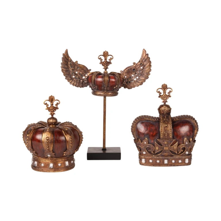 Kruunu jalustalla – punainen/kultainen – 36,5 cm – tekohartsia