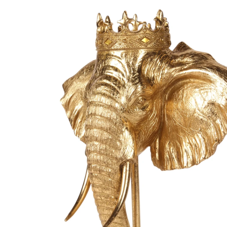 Norsunkuva jalustalla – kulta – 37,5 cm
