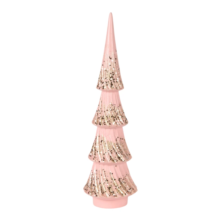 Miniature Christmas tree - pink - 35.5 cm - resin
