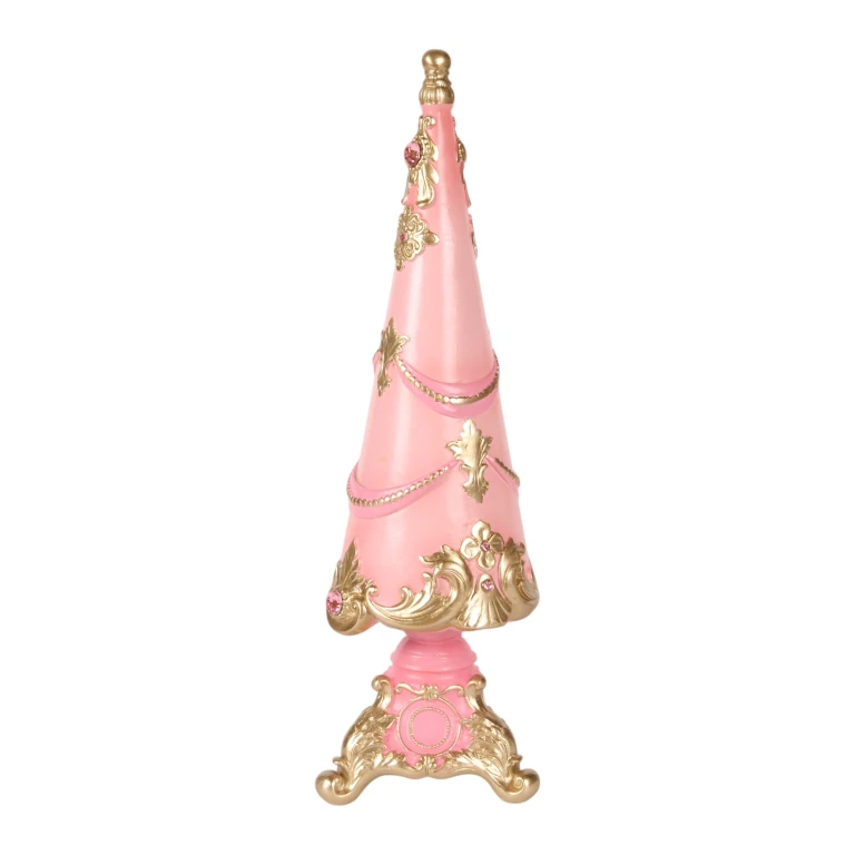 Miniatuurijoulukuusi – vaaleanpunainen – 35,8 cm – taidehartsista