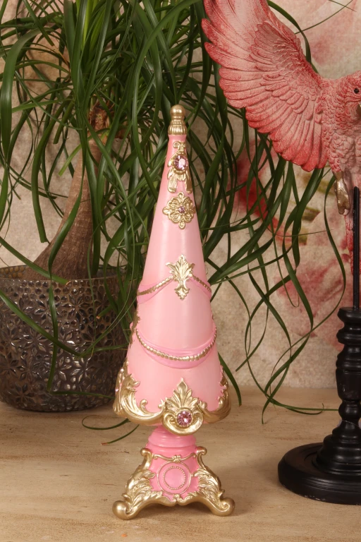 Miniatuurijoulukuusi – vaaleanpunainen – 35,8 cm – taidehartsista