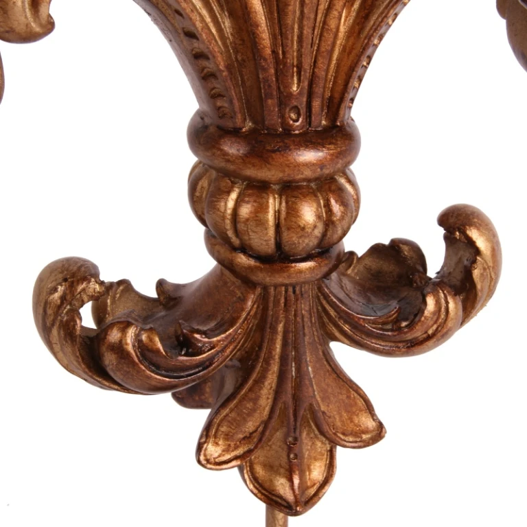 Fleur-de-lis jalustalla - kulta - 38 cm - taidehartsista