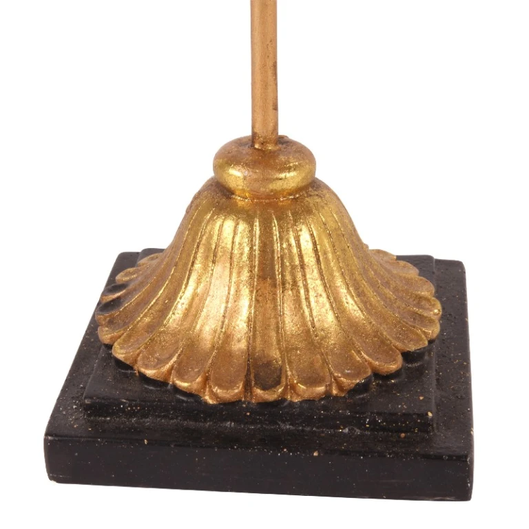 Koristekasvoteline jalustalla – kulta – 28 cm – taidehartsia
