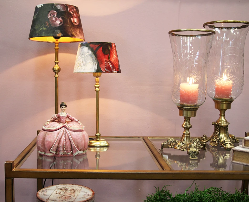 Vanna Lantern - 57 cm - gold - brass and glass