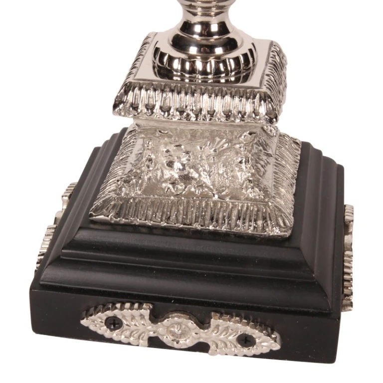 Lantern - 60 cm - silver - brass and glass