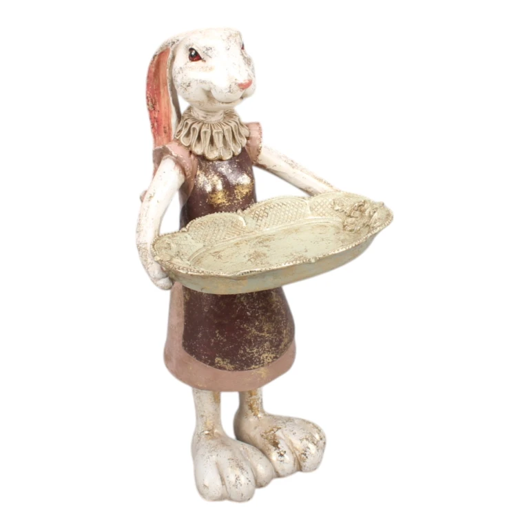 Jäniksen patsas lautasella - mixed - 27 cm
