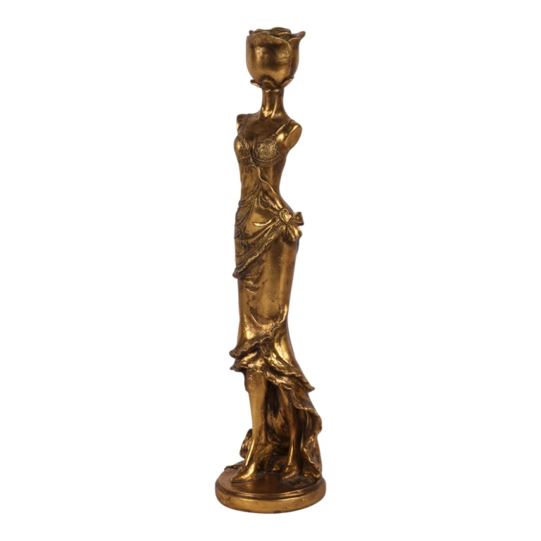 Kynttilänjalka Nainen - 40,5 cm - kulta - tekohartsi