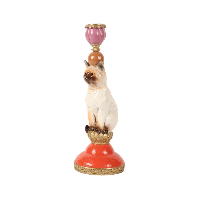 Kattokynttilä Kat - 26 cm - monivärinen - tekoharts