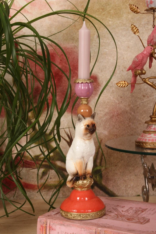 Kattokynttilä Kat - 26 cm - monivärinen - tekoharts