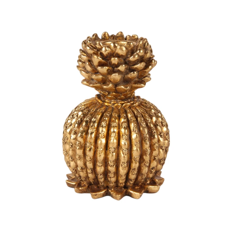 Antiikkinen kynttilänjalka - 10,5 cm - kulta - kunstohra
