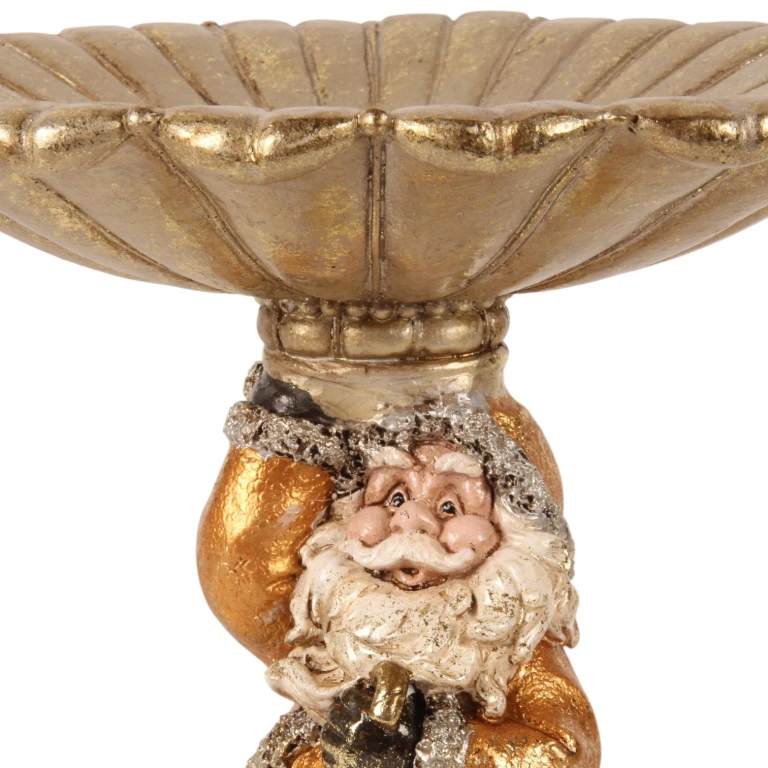 Joulupukki koristekulho - kulta - kunstharssi - 24 cm - 1 kpl