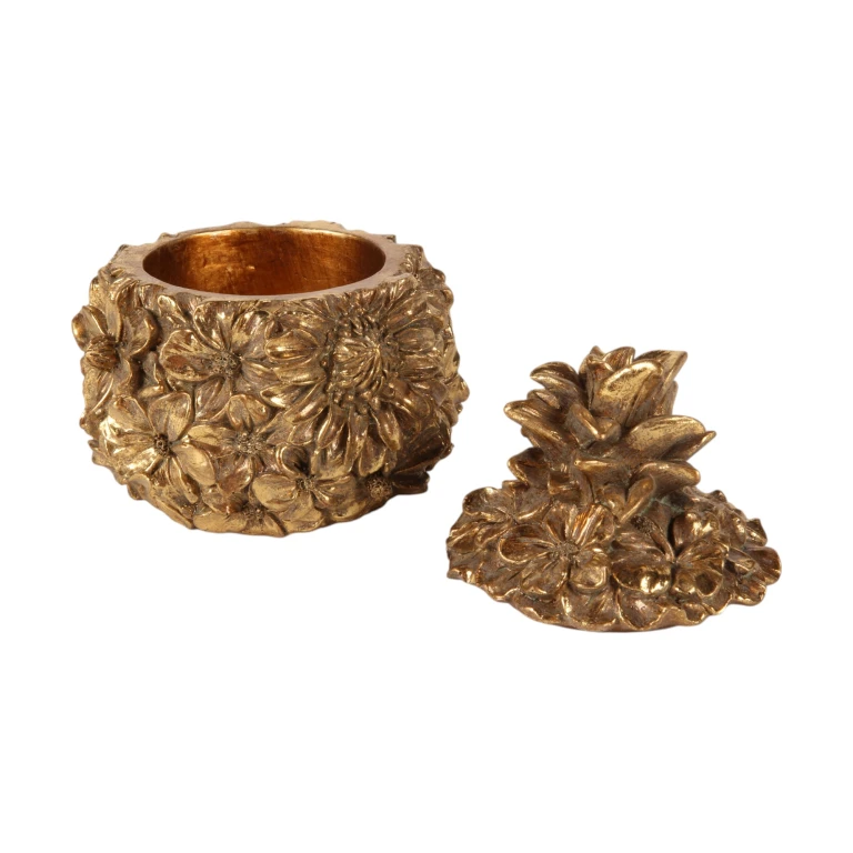 Kukkakori - 12,5 cm - kulta - keinotekoinen hartsipohja