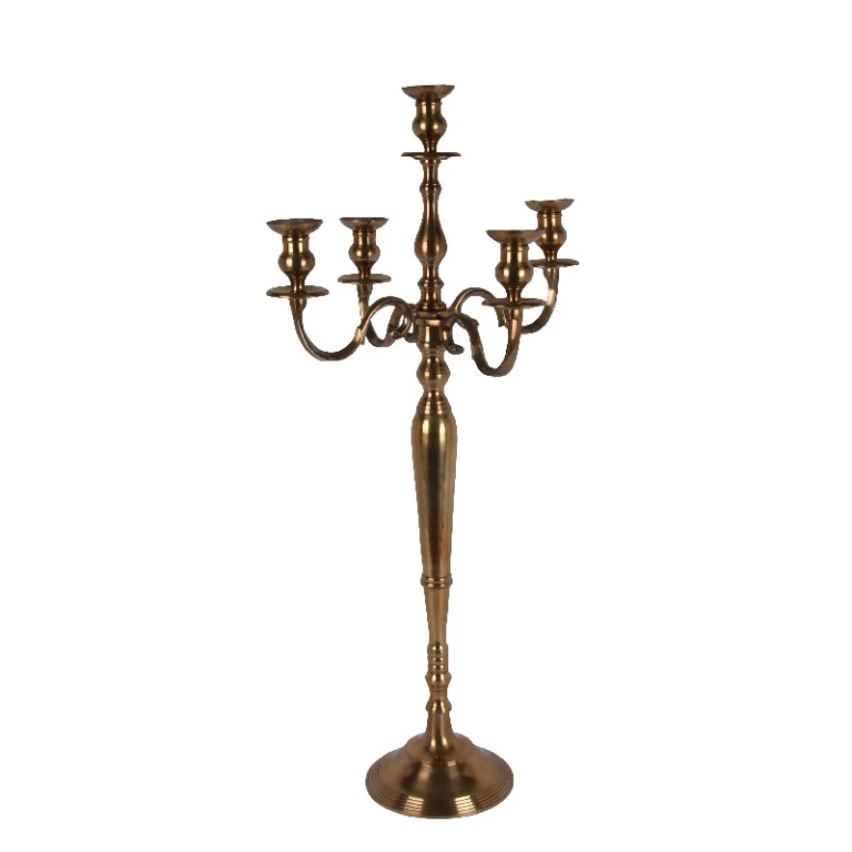 Viidenhaarainen kandelabra - 104 cm - kulta - alumiini