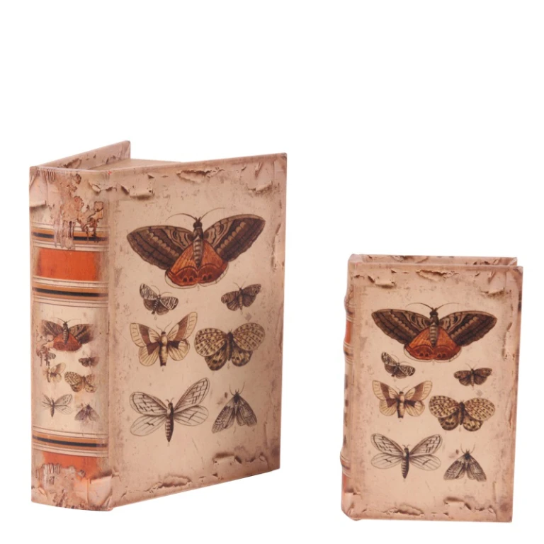 Kirjanmuotoinen säilytyslaatikko - 15 cm - beige - tekonahka