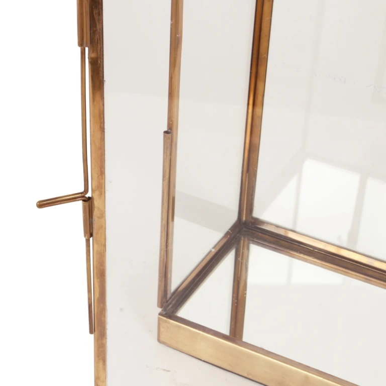 Display Box - Brass and Glass - Gold - 24x24x8 cm - 1 Piece
