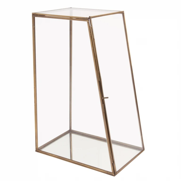 Displaybox - messinki ja lasi - kulta - 45 cm - 1 kpl
