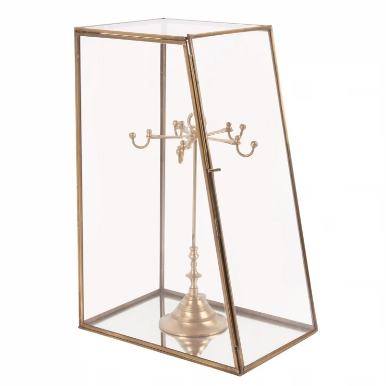 Displaybox - messinki ja lasi - kulta - 45 cm - 1 kpl