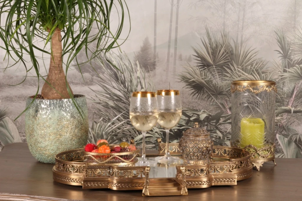 Gold brass tray - 71 x 50 cm