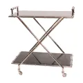 Serveer trolley - zilver - glas & staal - 88 cm
