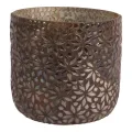 Kynttilänjalka mosaiikkikukka - ruskea - lasi - 17 cm