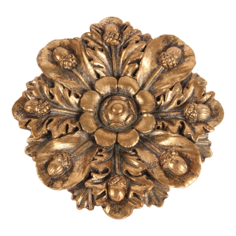 Seinäkoriste Kukka - kulta - 15 cm - taidehartsia