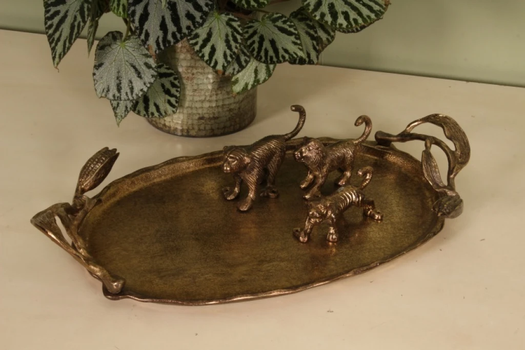 Seinäkoukku leijona - kulta - alumiini - 12 cm