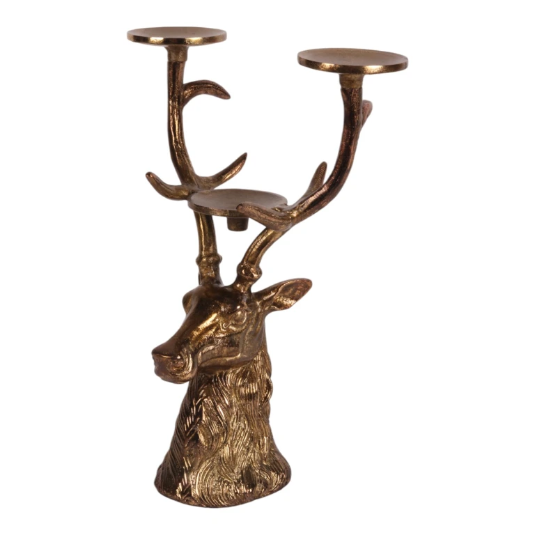 Kynttilänjalusta Hert - 36 cm - kulta - alumiini