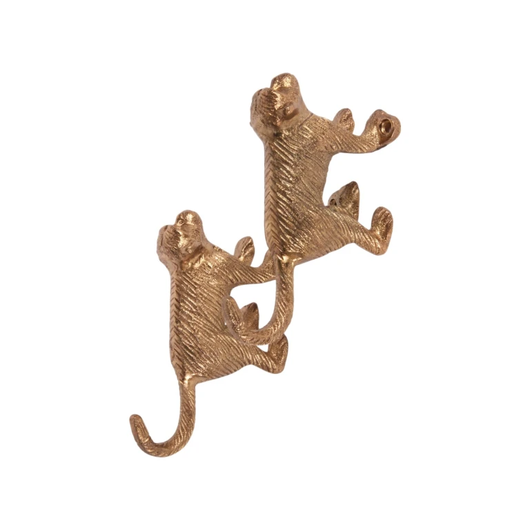 Seinäkoukku apina - kulta - alumiini - 12 cm