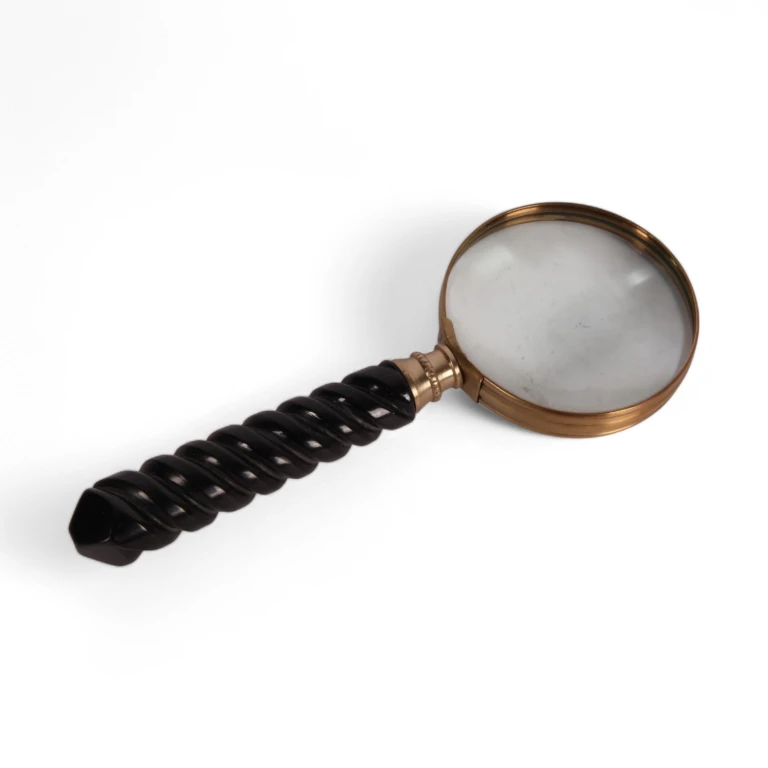 Suurennuslasi sarvi - messinki - kultainen - 19,5 cm