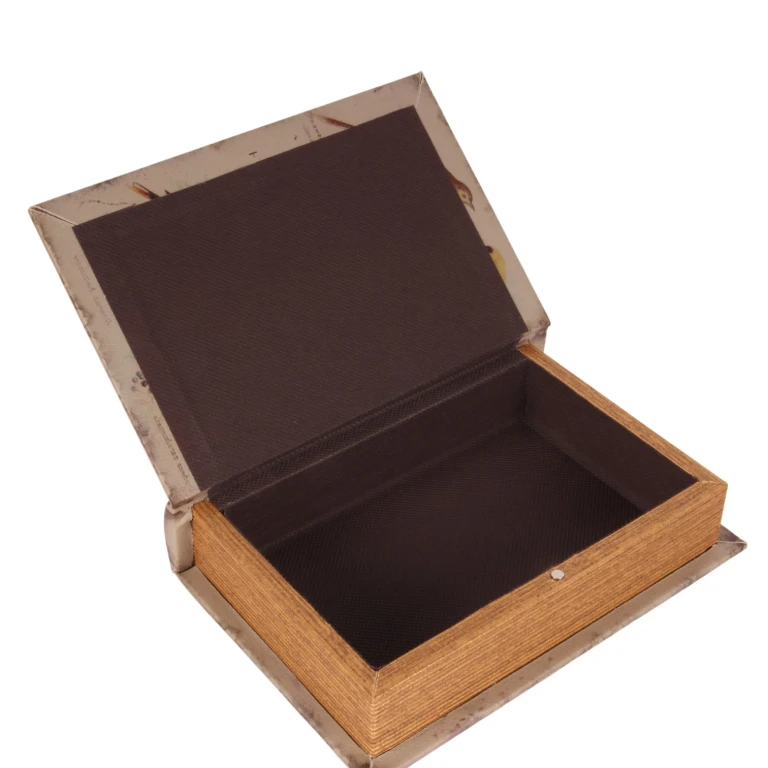 Kirjanmuotoinen säilytyslaatikko - 20 cm - beige - tekonahka - 1 kpl