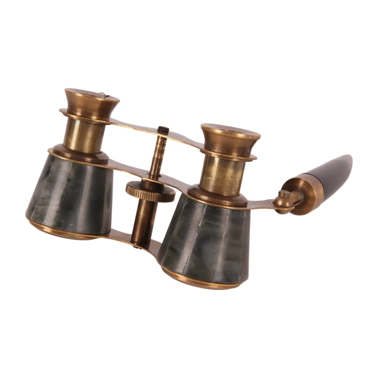 Decorative binoculars - green/black - brass - 20 cm