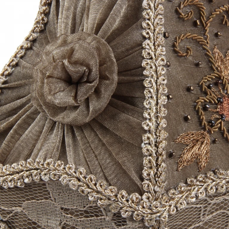 Victorianin lampunvarjostin kiinnitettävä - 15 cm - taupe - kangas