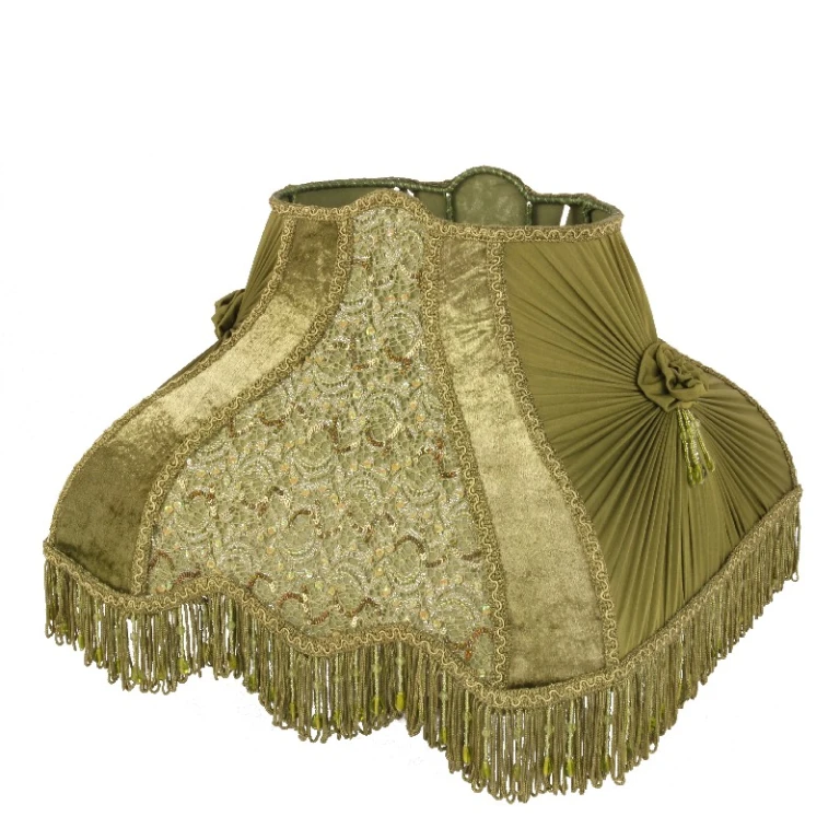 Lampunvarjostin Victorian Suorakulmainen - 40 cm - Vihreä - Kangas