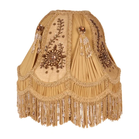 Lampenkap Victorian Dome - 26 cm - goud - stof