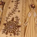 Lampenkap Victorian Dome - 26 cm - goud - stof