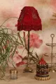 Lampenkap Victorian Dome - 26 cm - rood - stof